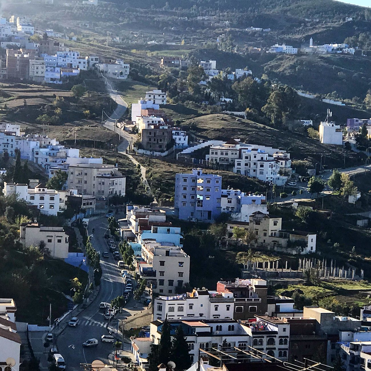 The city of Chefchaoen, beyond the medina walls.