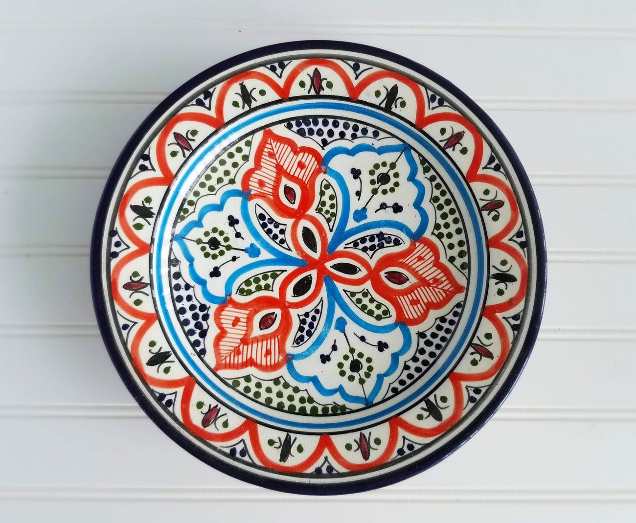 The Moroccan plate which now adorns my dining room table.