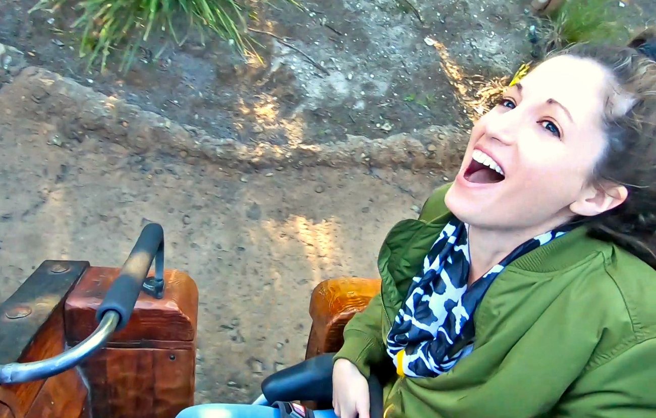 By this point, I've realized the ride is not too terrifying, but I'm still unsure whether to laugh or cry. 