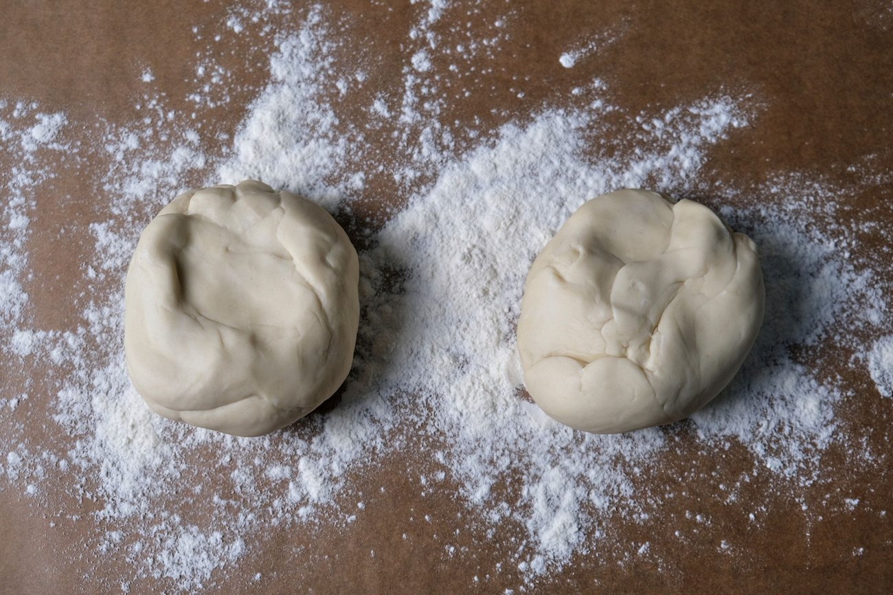 Divide your ravioli dough into 2 or 4 approximately equal-sized balls before rolling.