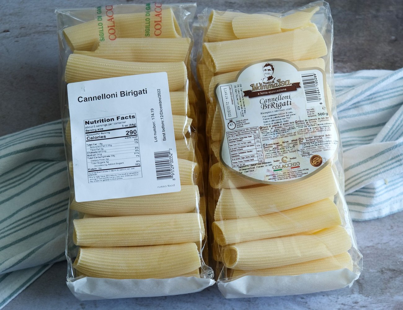 I ordered these cannelloni noodles from Amazon, and they arrived in good condition with only one broken noodle per package.