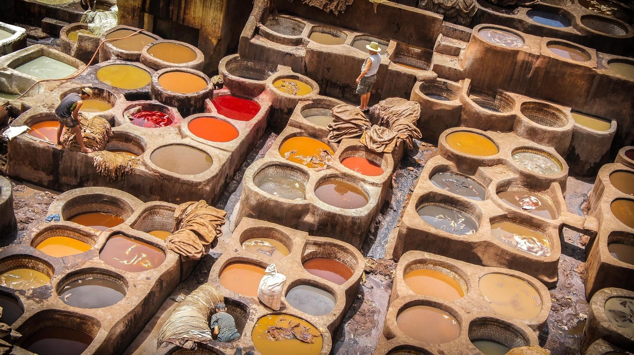 The Chouara leather tannery in Fes, Morocco